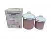 R Emaille Aufbewahrungsdosen 2er Set, rosa