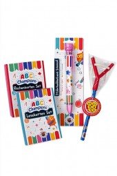 R Trendhaus® Mehrfarbkuli mit Stempel + Lernkarten-Set + Schleuderbleistift