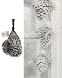 W Deko Tannenzapfen white-washed 3 Stück im Netz