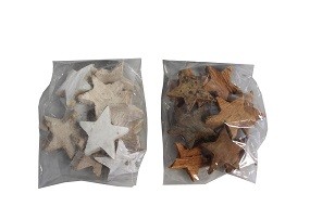 W Deko Stern aus Kokosnuss 5 cm natur/weiß im Beutel