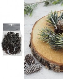 W Deko Tannenzapfen - Mini, white-washed, im Beutel