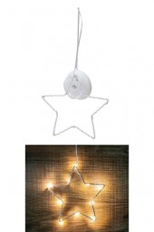 W Metallstern 10 LED mit Saugnapf und Timer Ø 15 cm, weiß