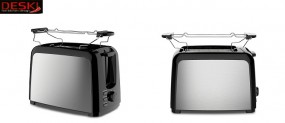 Toaster 750 W Edelstahl-schwarz