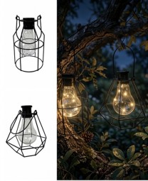 Solar LED - Laterne aus Metalldraht, 2 Modelle