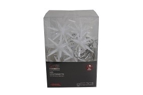 W Lichterkette mit 10 Sternen LED mit Timer weiß, batterieb.