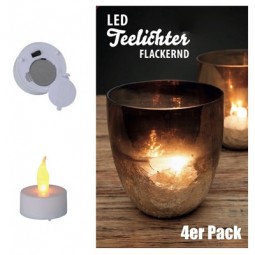 Teelichter LED 4er Pack mit Timer inkl. Batterien