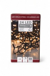 W Lichterkette 24 LED mit Timer, 8 Funktionen, innen/außen, batterieb.