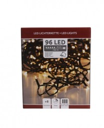 W Lichterkette 96 LED mit Timer, 8 Funktionen, innen/außen, batterieb.