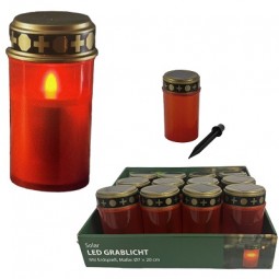 Solar Grablicht LED mit Erdspieß, rot