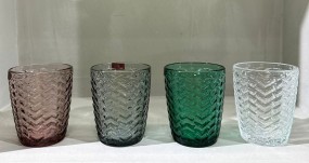 Glas - Trinkglas 30 cl in 4 versch. Farben