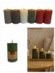 Kerze Rustic LED Echtwachs, flackernd Ø 7,5 x 15 cm mit Timer in 6 Farben