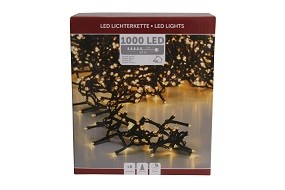 W Lichterkette 1000 LED innen/außen, 8 Funktionen, mit Timer, strombetrieben