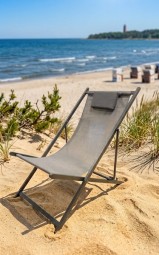 Strandstuhl aus Metall in Anthrazit