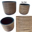 Rattan Pflanzentopf rund 3er Set in 2 versch. Farben