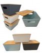 Aufbewahrungsbox mit Bambus Deckel, L x 27,5 cm in 3 Farben