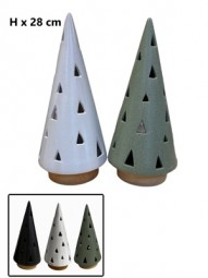 W Deko Lichtbaum aus Steingut mit LED H x 28 cm in 3 Farben