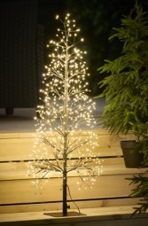 W Baum 600 LED H x 100 cm mit Timer, schwarz