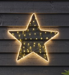 W Metallstern 80 LED Ø62 cm mit Timer, schwarz