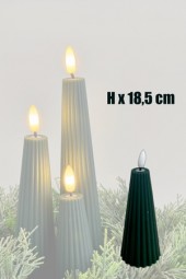 Kerze - Kegelkerze LED H x 18,5 cm mit Timer in 3 Farben