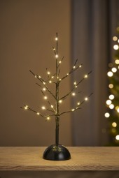 W Baum 32 LED H x 40 cm mit Timer, schwarz, batterieb.