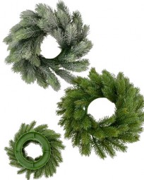 W Tannenkranz Ø 37 cm beschneit & grün