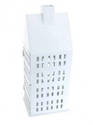 W Dekohaus aus Metall H x 80 cm, weiß