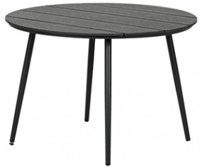 Gartentisch Ø 130 cm schwarz, Nonwood-Tischplatte