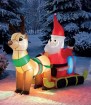 W Rentierschlitten mit Weihnachtsmann mit LED, H x 130 cm, selbstaufblasbar