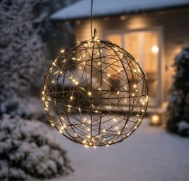 W Deko Leuchtkugel Ø 18 cm, 140 LED mit Twinkle-Effekt