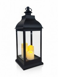 Laterne inkl. 3 LED Kerzen H x 60 cm, schwarz