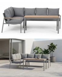 Loungeecke inkl. Sitzkissen, anthrazit