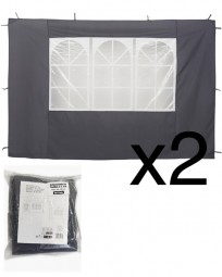 Seitenwand für Pavillon 286 x 195 cm, 2er-Pack, Anthrazit