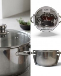 Kochtopf 5,2 Liter aus Edelstahl mit Glasdeckel