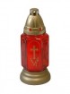 Grabkerze aus Glas, rot