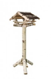 Vogelhaus eckig 39x39cm aus Birke auf Fuß